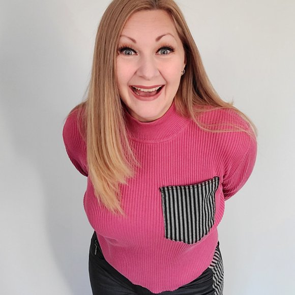 Refashioned Vintage Mock Neck Sweater (M/L) - Picture 1 of 5